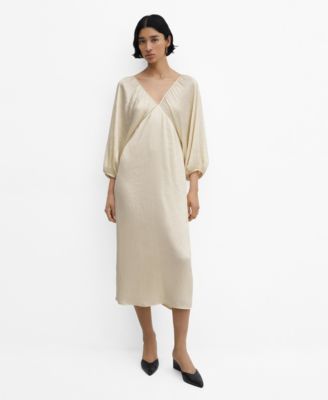 mango v neck satin dress V-neck satin dress - Women