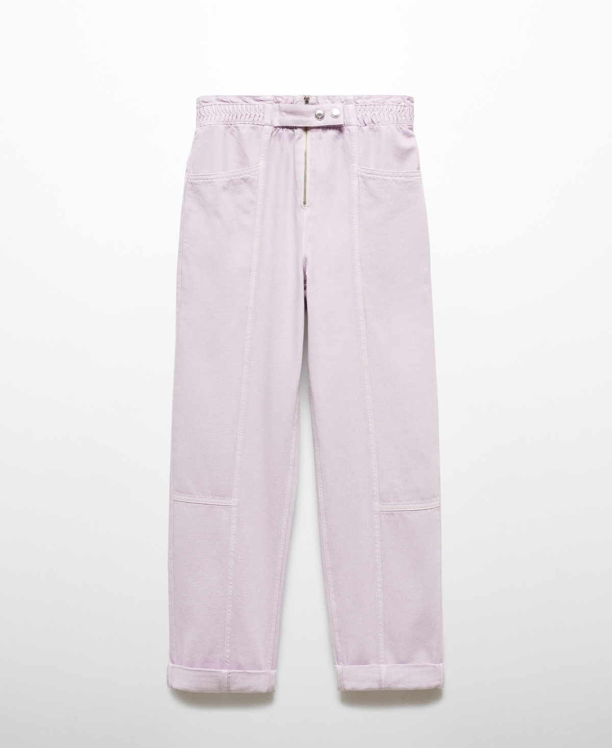 Shop Mango Women's High-rise Tapered Jeans In Light,pastel Purple
