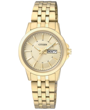 image of Citizen Women-s Gold-Tone Stainless Steel Bracelet Watch 27mm EQ0603-59P