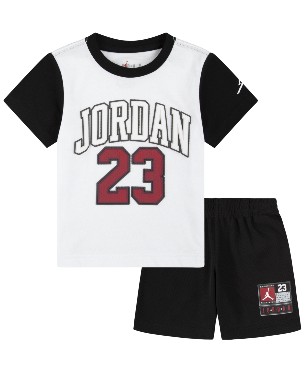 Shop Jordan Little Boys 23 Tee And Shorts Set In Black