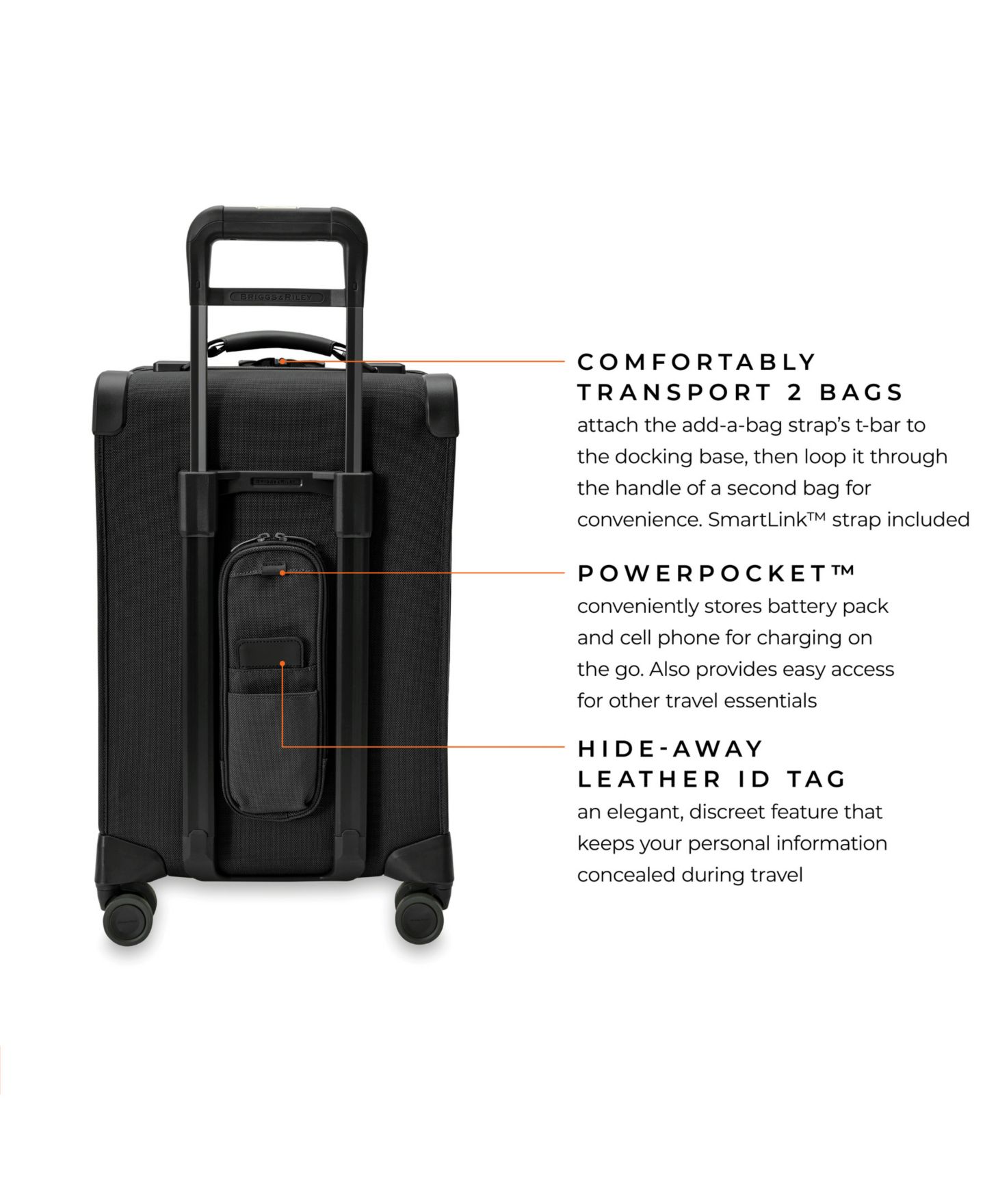 Чемодан Briggs & Riley Baseline Essential Carry-On Spinner, цвет: Чёрный — фото 6