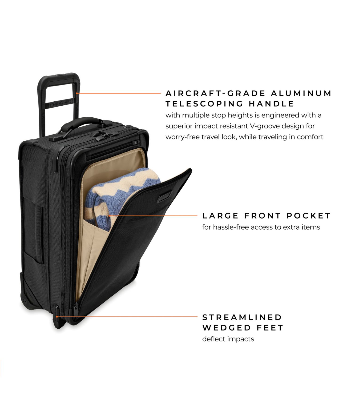 Чемодан Briggs & Riley Baseline Essential 2-Wheel Carry-On, цвет: Чёрный — фото 6