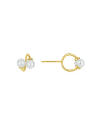 White Imitation Pearl Ear Bud Holder Earring