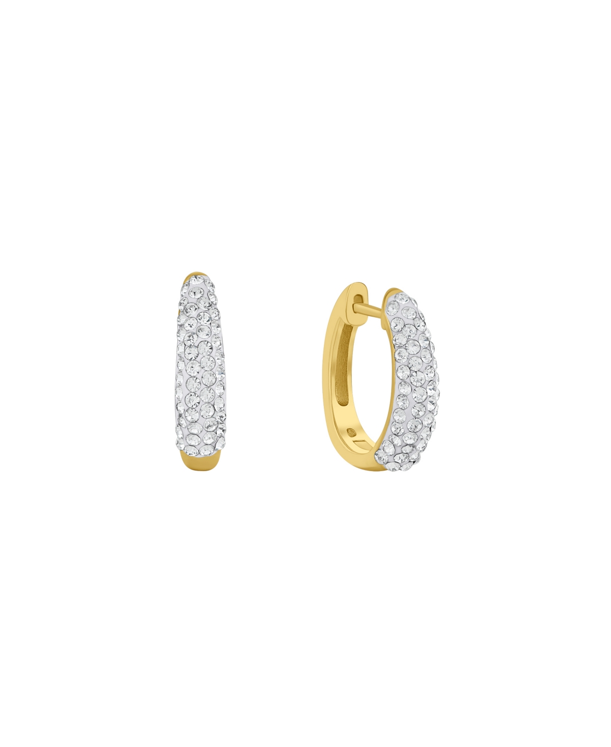 And Now This Crystal Oval Huggie Hoop Earring In Gold