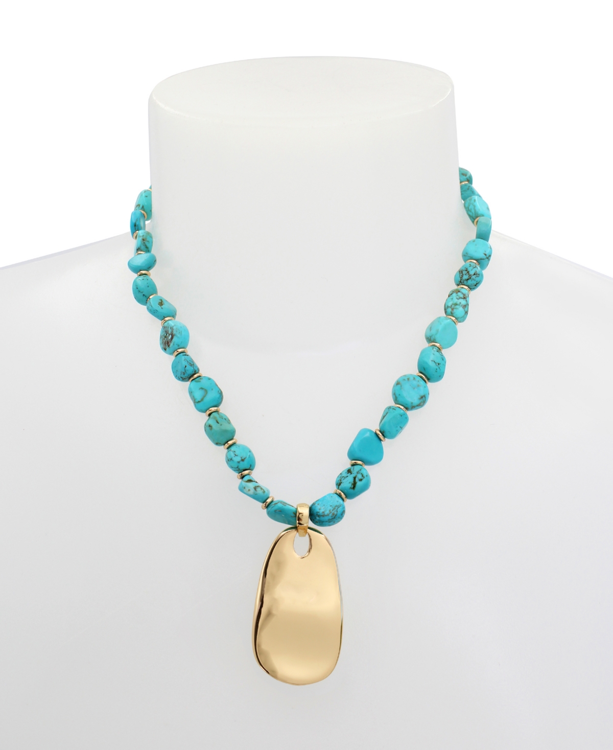 Shop Robert Lee Morris Soho Turquoise Beaded Petal Pendant Necklace