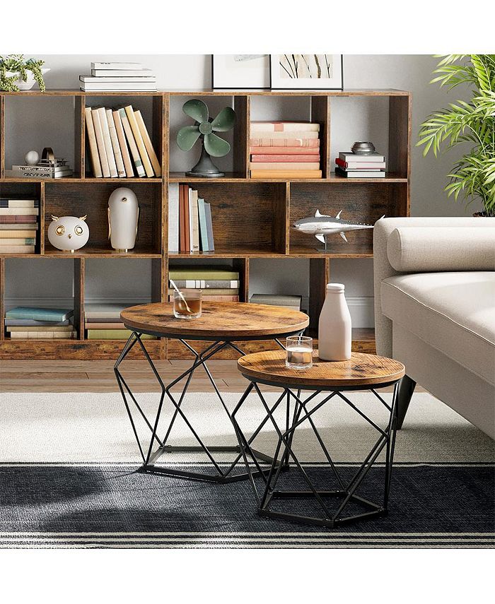 Slickblue Set Of 2 Industrial Nesting Coffee Table Set - Macy's