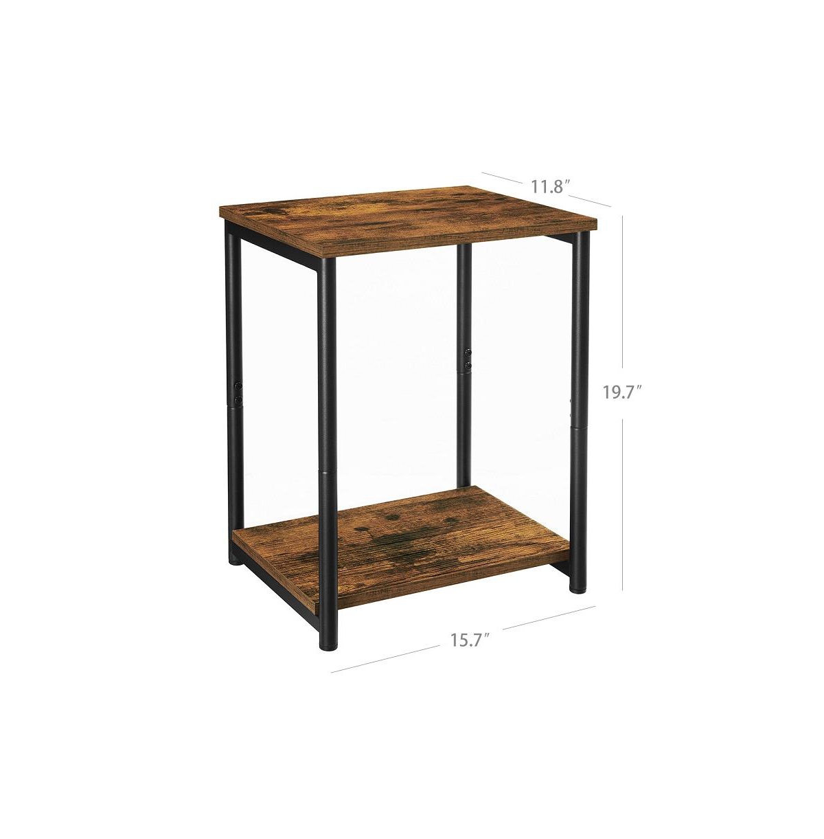 Slickblue End Table, Side Table With Storage Shelf, Slim Night Table, Steel Frame, For Living Room