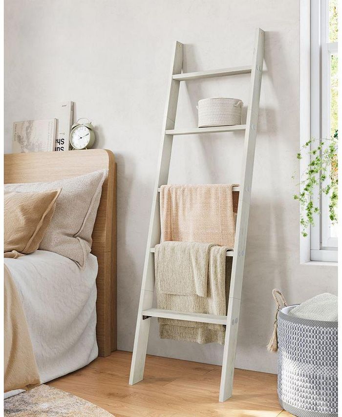 Slickblue Decorative Blanket Ladder, 5-Tier Ladder Shelf, Ladder Rack ...