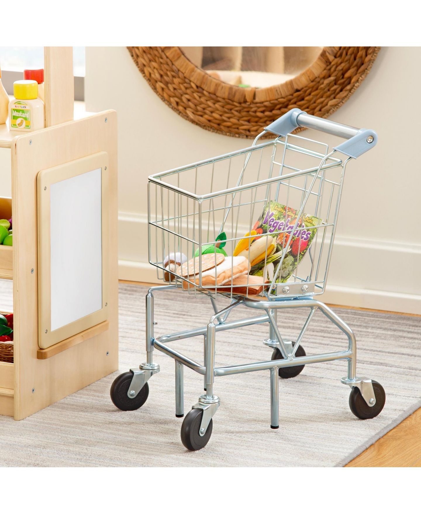 Детская игрушка Kaplan Early Learning Shop with Me Metal Rolling Grocery Cart, Ages 2+ — фото 7