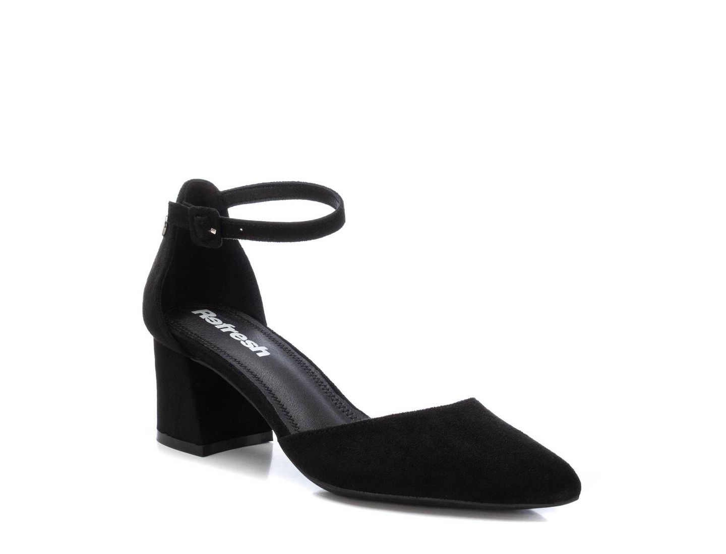 Женские туфли XTI Block Heel Ankle Strap Suede, цвет: Чёрный — фото 1