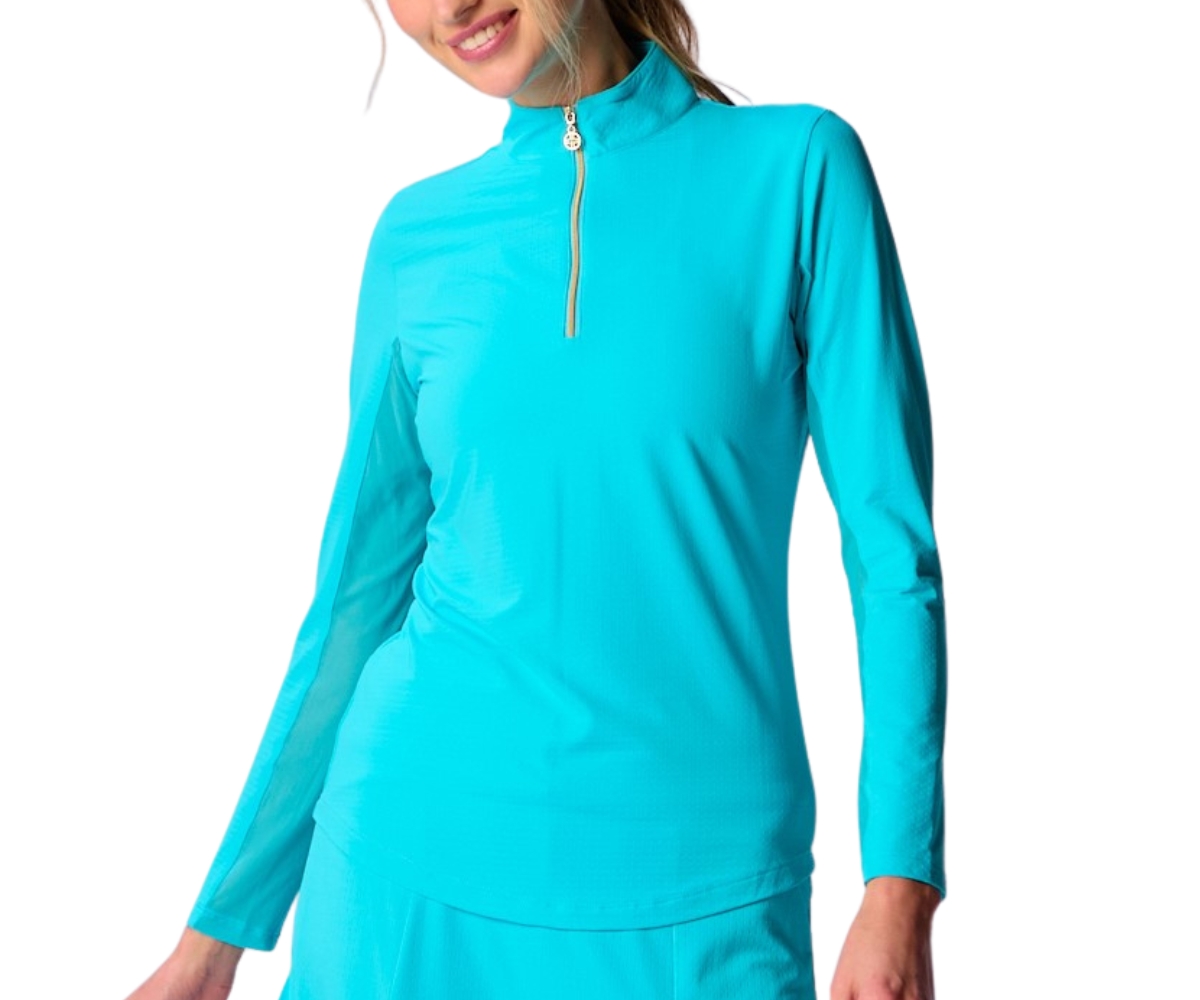 Women's G Lifestyle Long Sleeve Mock Neck Top - Coral