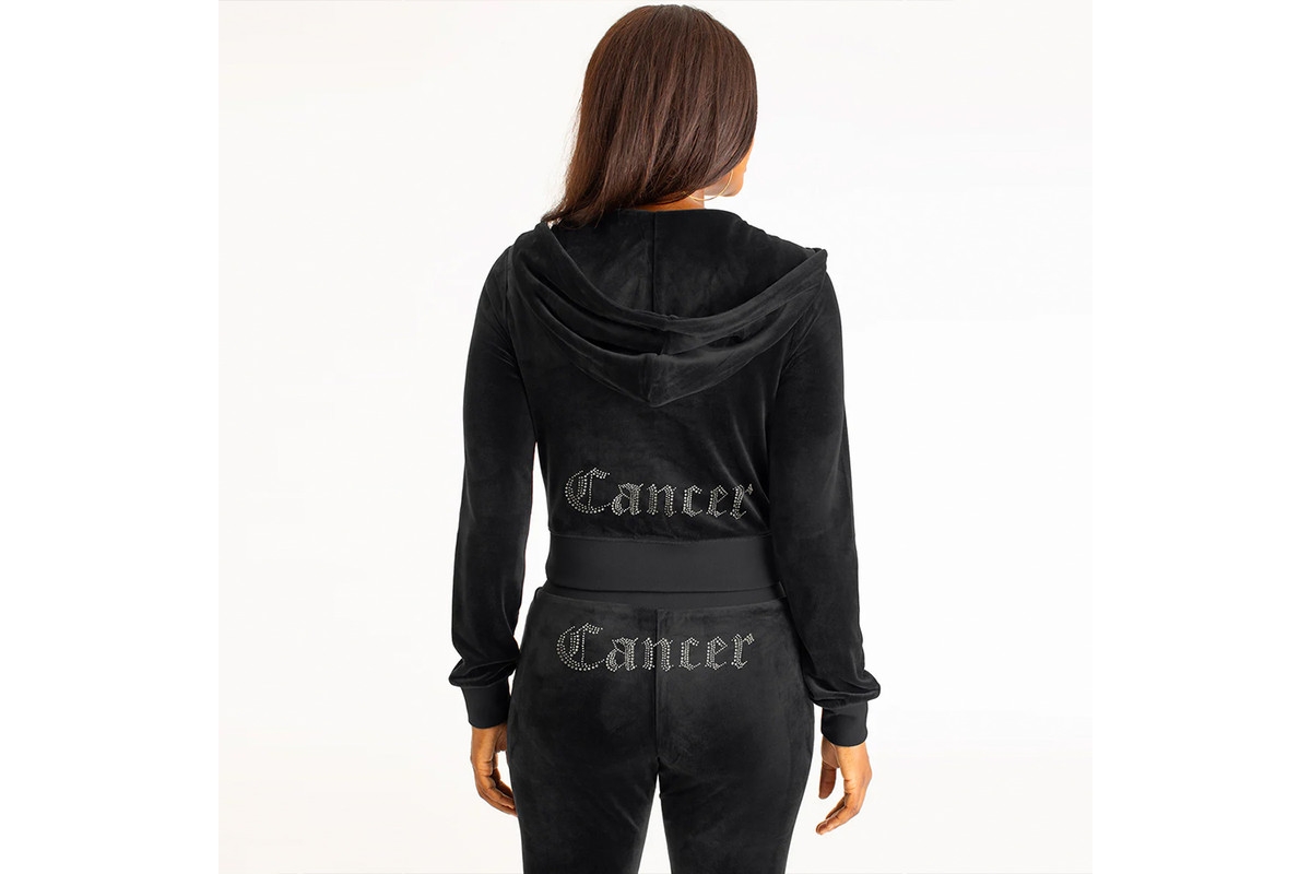 Women's Juicy Hoodie With Zodiac Bling - Liquorice cancer silver
