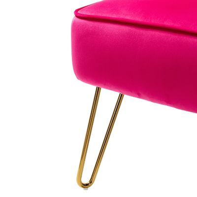 Modern Armless Accent Chair with Golden Metal Legs for Small Spaces