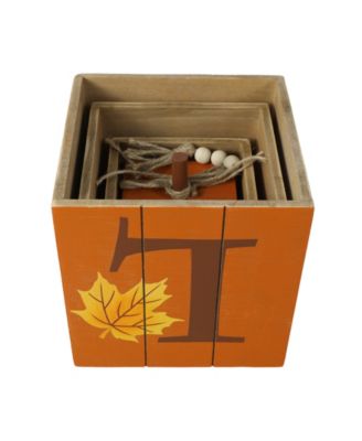 25.5"H Halloween and Fall Wood Reversible Boxed Porch Decor