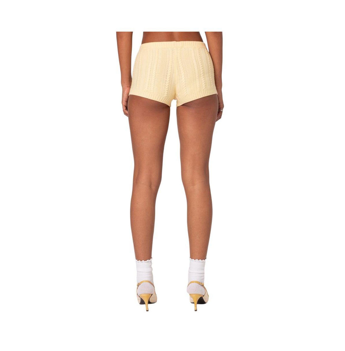 Edikted Women's Raegan Cable Knit Shorts
