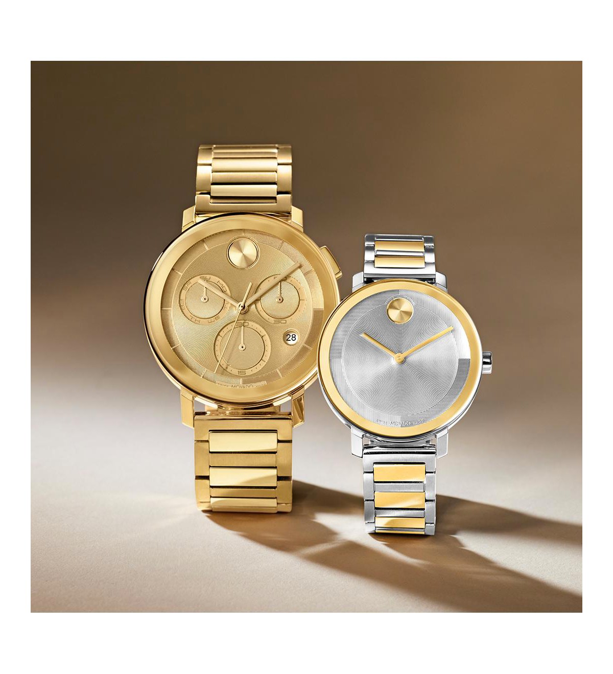 Женские часы Movado Bold Evolution 2.0 двухцветные стальные, 34мм — фото 1
