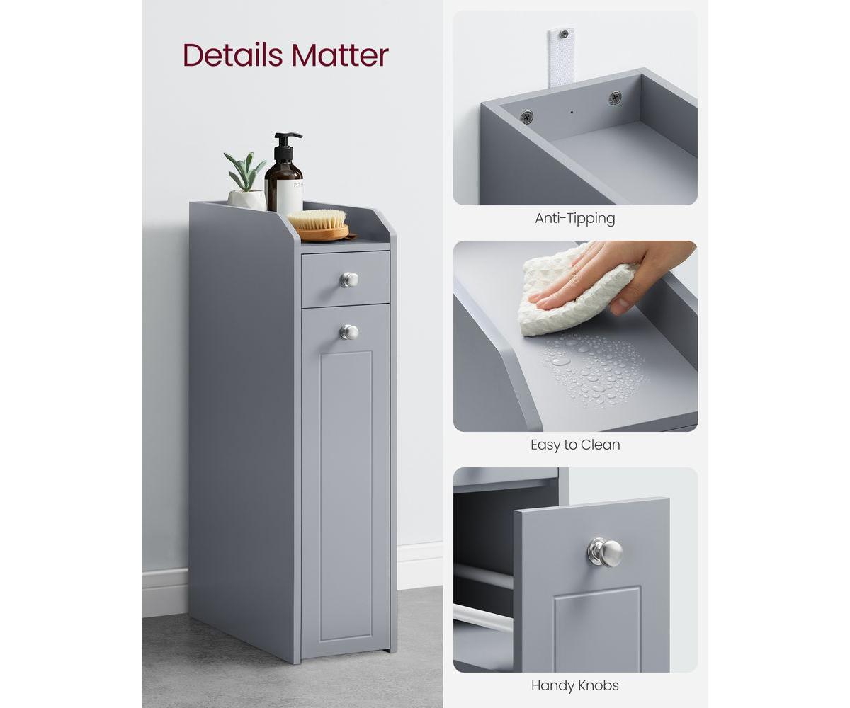 Slickblue Bathroom Storage Cabinet, Slim Bathroom Storage Organizer, Toilet Paper Holder with Storage