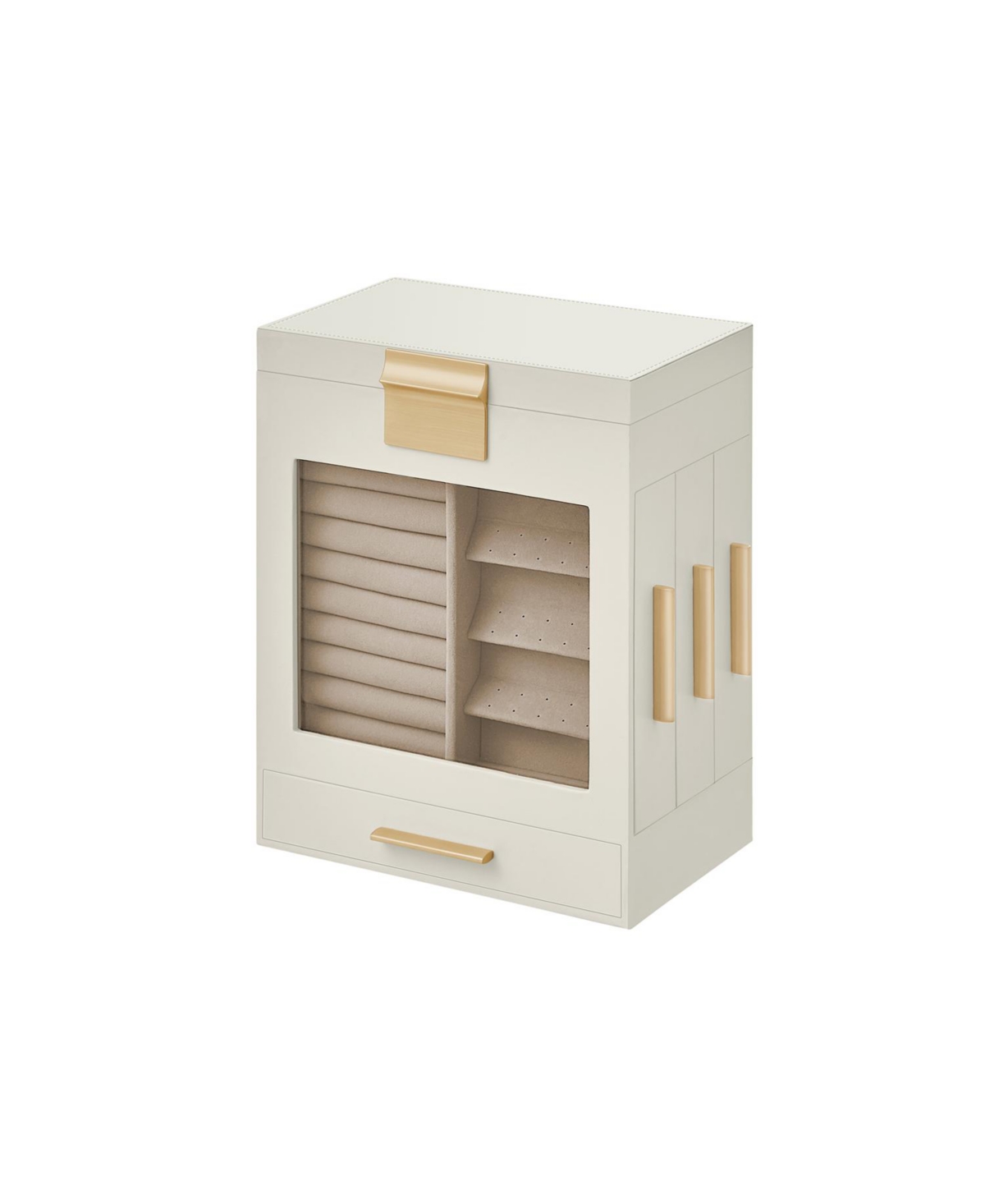 5-layer Jewelry Organiser With 3 Side Drawers - White