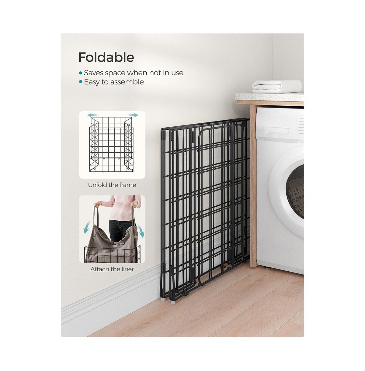 Slickblue Laundry Hamper,Laundry Basket, Collapsible Clothes Hamper, Removable and Washable Liner
