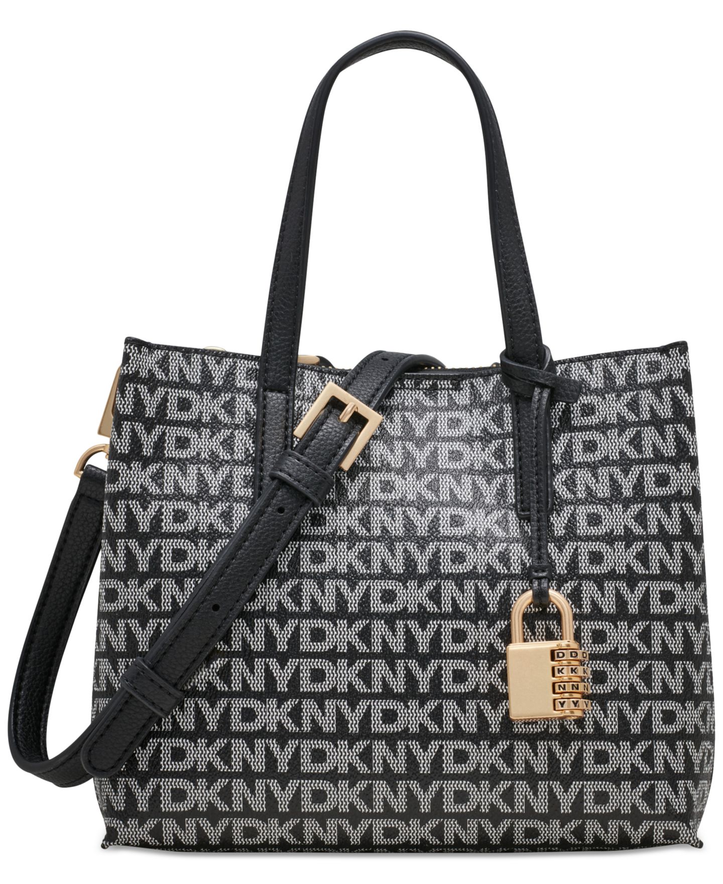 Женская сумка DKNY Farah Logo Crossbody Satchel, цвет: Bk Logo-Bk — фото 1