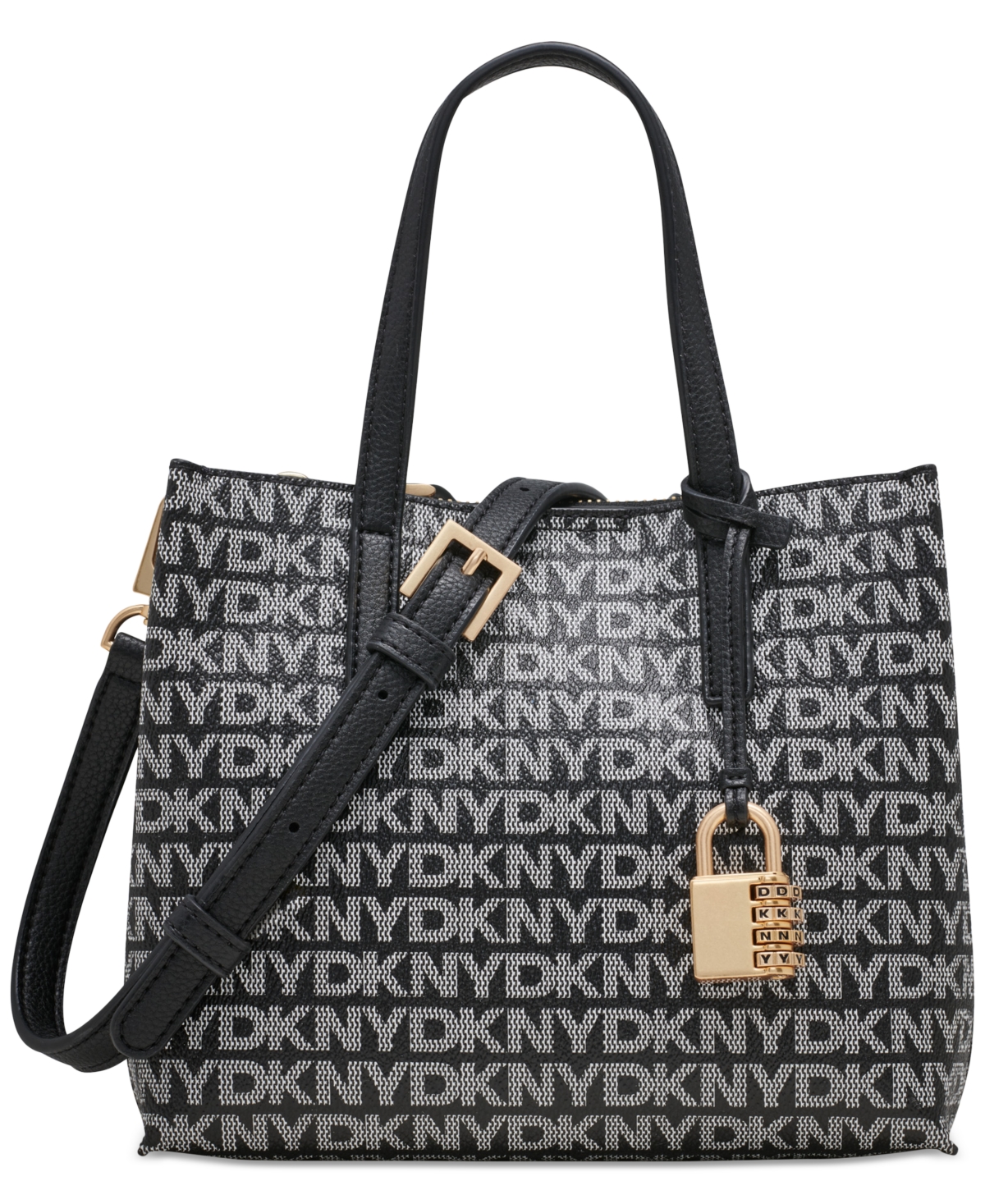 Dkny Farah Logo Crossbody Satchel In Bk Logo-bk