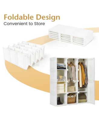 Foldable Closet Clothes Organizer with 12 Cubby Storage