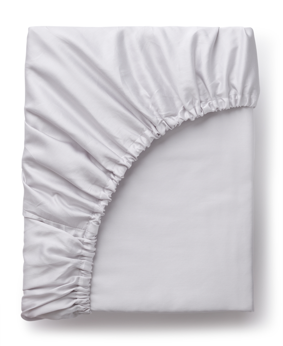 Sferra Fiona Sateen Cotton Fitted Sheet, Queen In Lunar