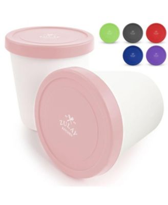 Ice Cream Containers For Homemade Ice Cream - Reusable Ice Cream Pint Container with Lids (2 Pack)