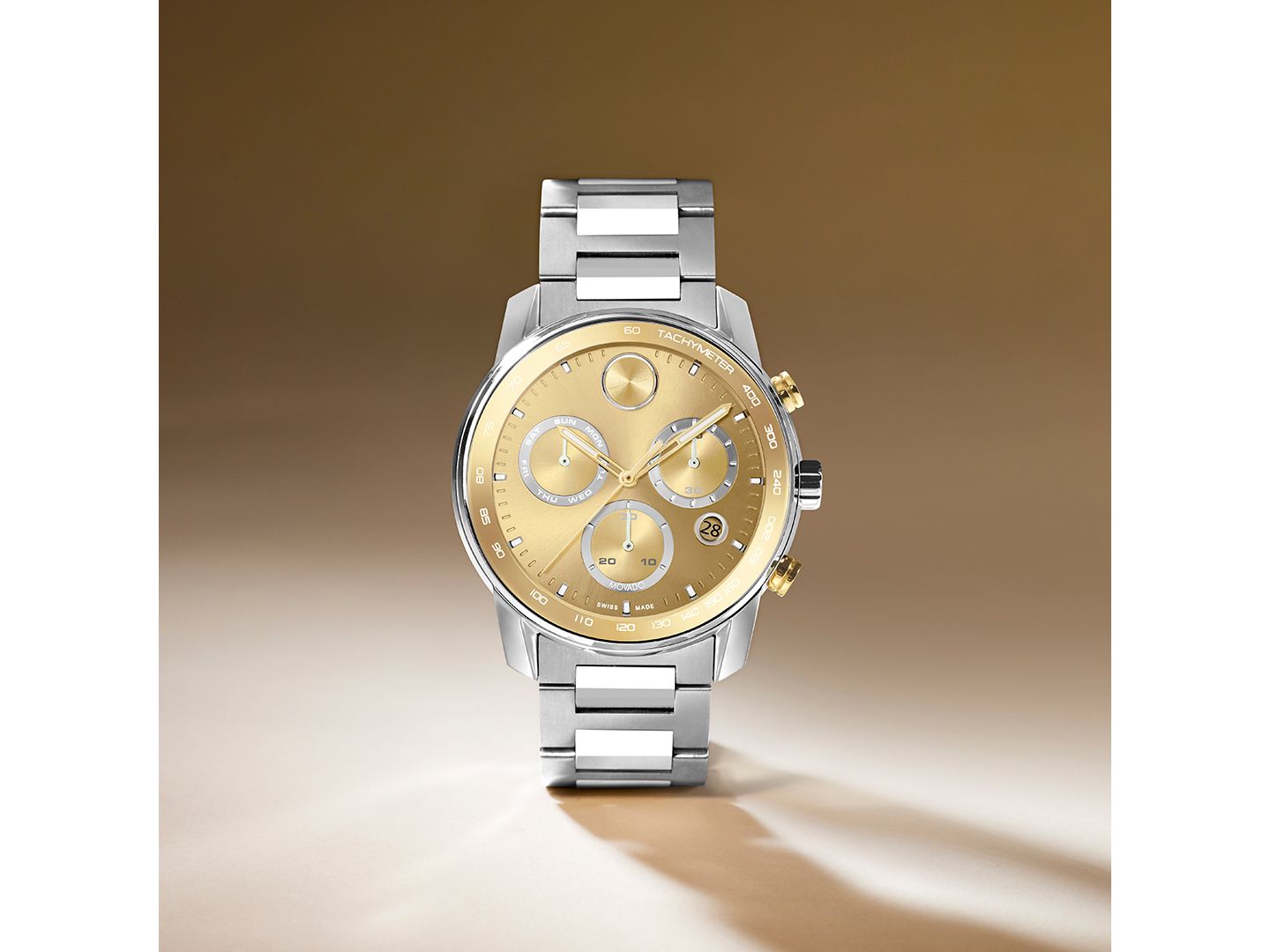 Мужские часы Movado Swiss Chronograph Bold Verso Stainless Steel Bracelet Watch 44mm — фото 4