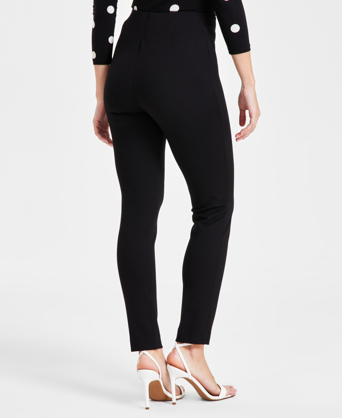 Shop Anne Klein Women's Pull-on Hollywood-waist Ankle Pants In Anne Black