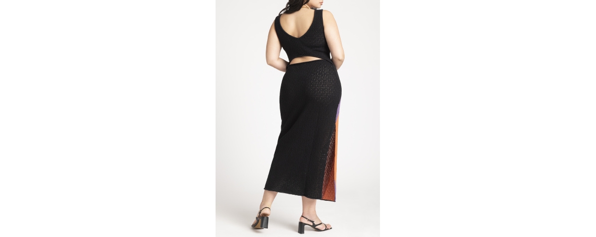 Eloquii Plus Size Crochet Knit Sleeveless Cover Up Midi Dress