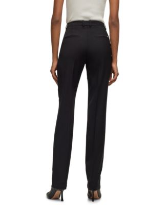 Women's Wool Regular-Fit High-Rise Pants