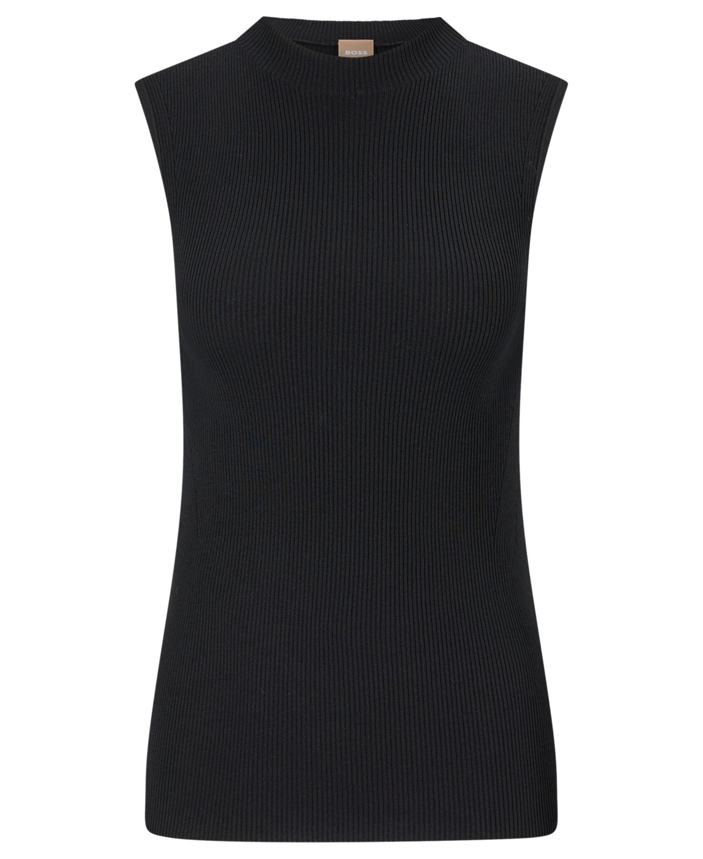 Женский топ Hugo Boss BOSS by Sleeveless Mock-Neck, цвет: Чёрный — фото 2