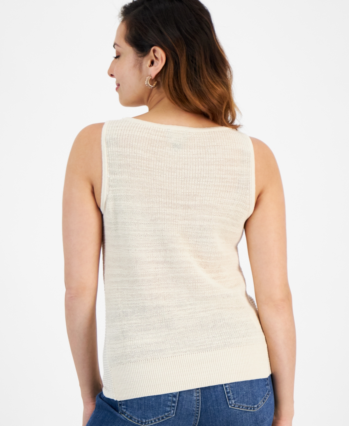 I.n.c. International Concepts Petite Twist-Front Sweater Tank Top, Created for Macy's