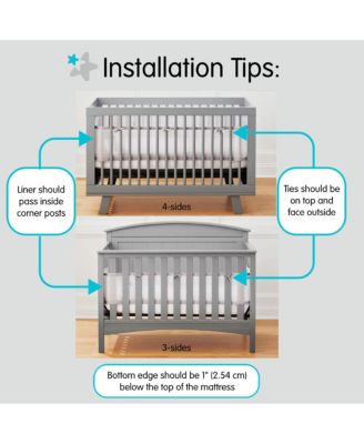 AirflowBaby Breathable Mesh Liner for Full-Size Cribs, 9"H (23cm) Essential 2mm Mesh (Size 4FS Covers 3 or 4 Sides)
