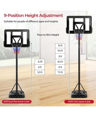 Portable Basketball Hoop 7.5-10FT Adjustable Basketball Goal System