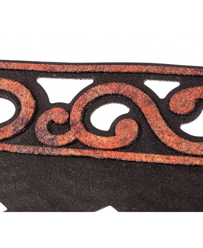 Evergreen Bronze Verigated Scroll Sassafras Floor Mat Indoor Outdoor