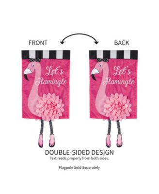 Flag Let's Flamingle Garden Applique Flag