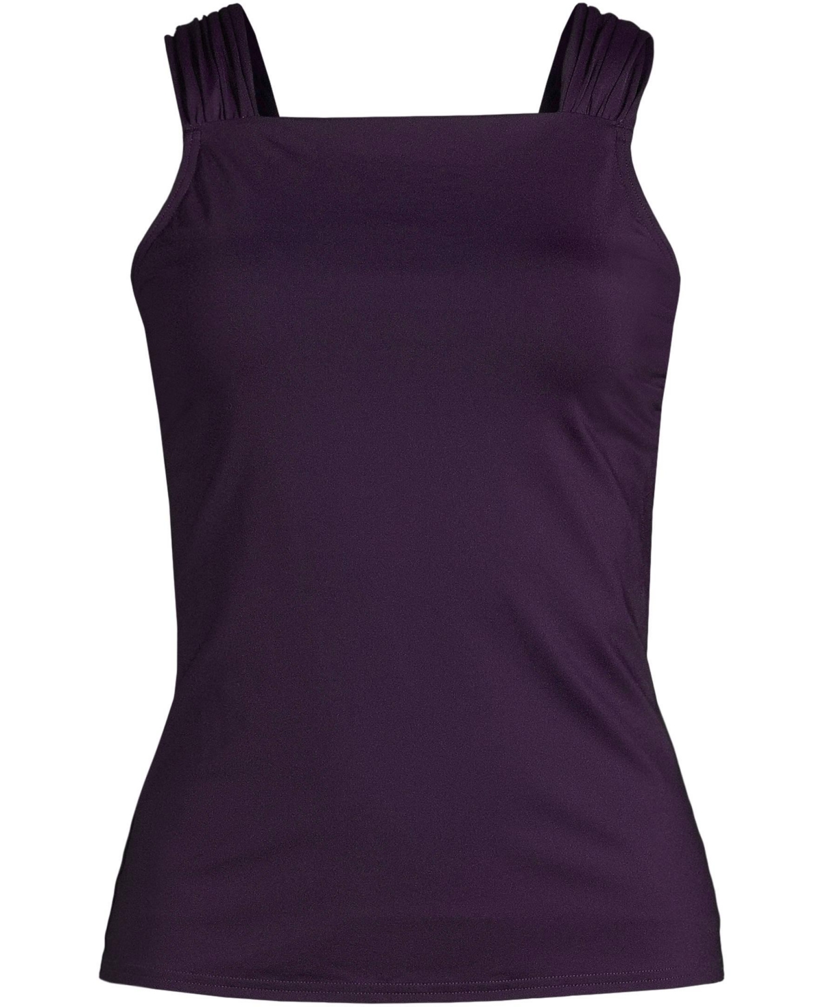 Lands' End Women's D-Cup Cap Sleeve High Neck Tankini Swimsuit Top