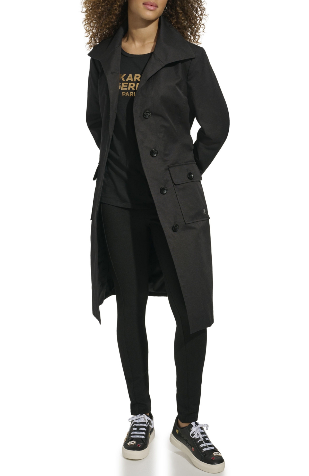 Karl Lagerfeld Wing Collar Trench Coat