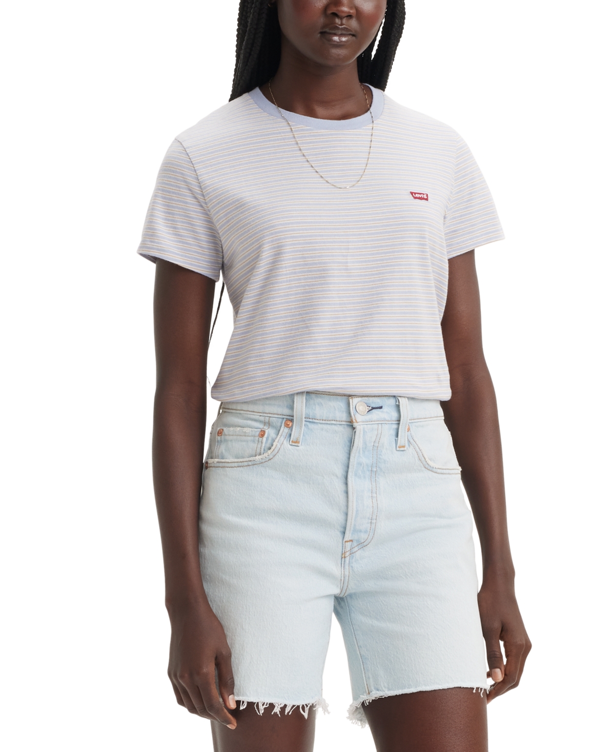 Shop Levi's Women's The Perfect Crewneck Cotton T-shirt In Collegiate