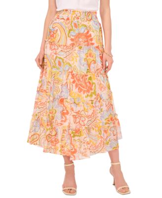 Vince Camuto - Women's Printed Tiered Pull-On Maxi Skirt