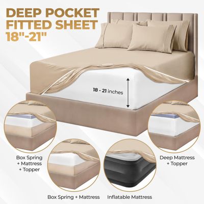 1000-TC Egyptian Cotton Extra Deep Pocket 4 Piece Sheet Set, Cal King