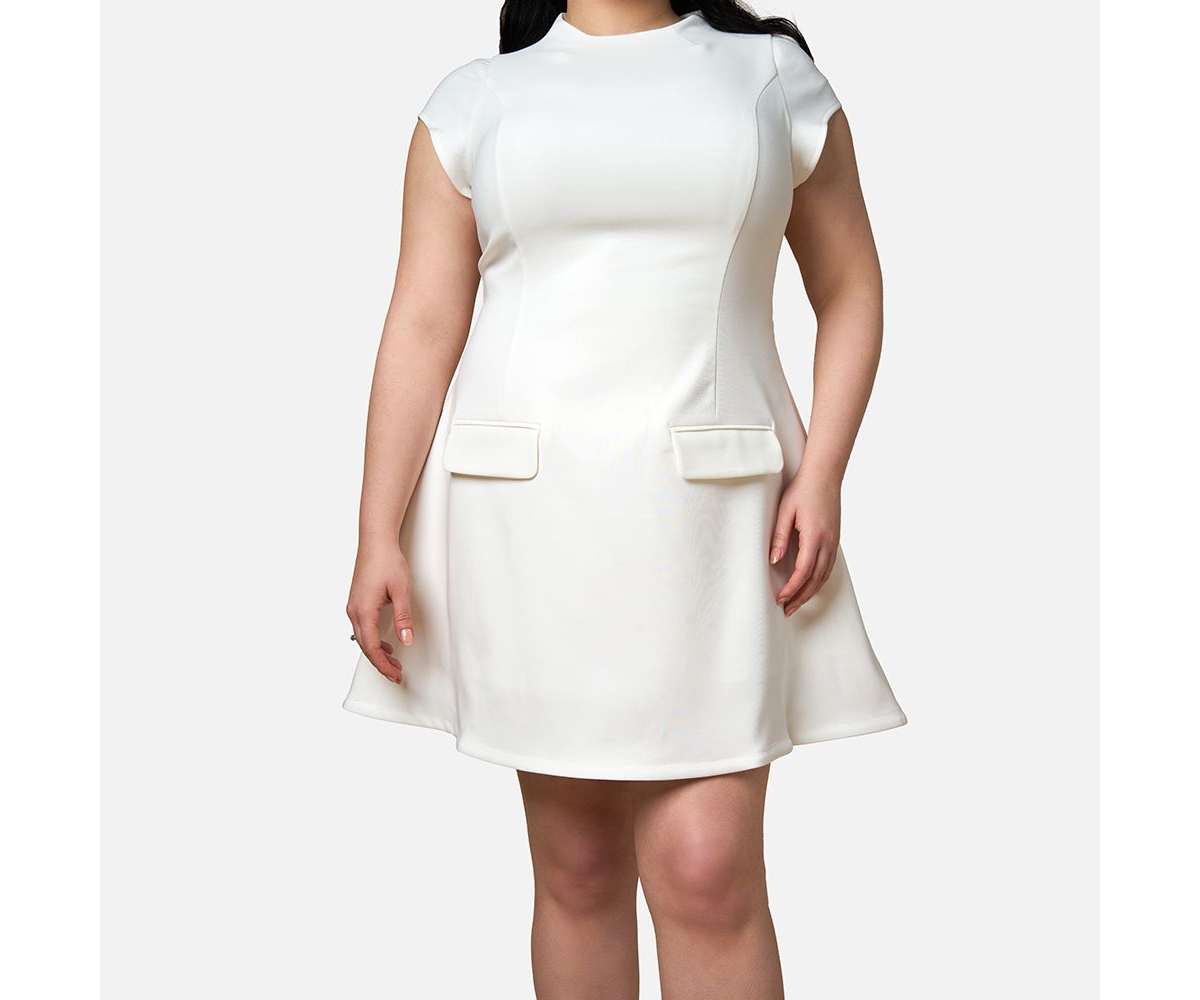 Rebdolls Plus Size Buttercup Short Sleeve Mini Skater Dress