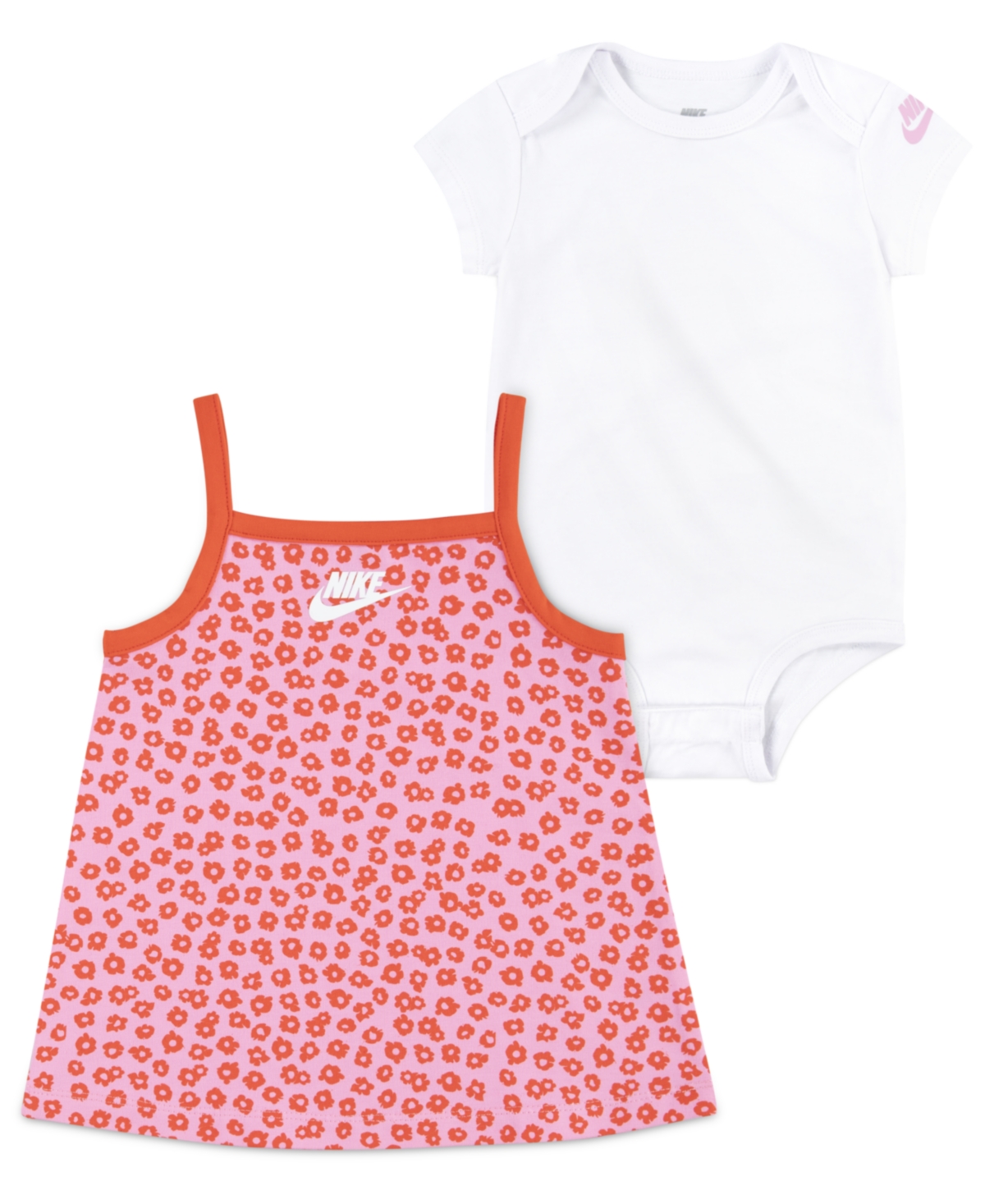 Shop Nike Infant Girls Floral Dress And Bodysuit Set In Pink