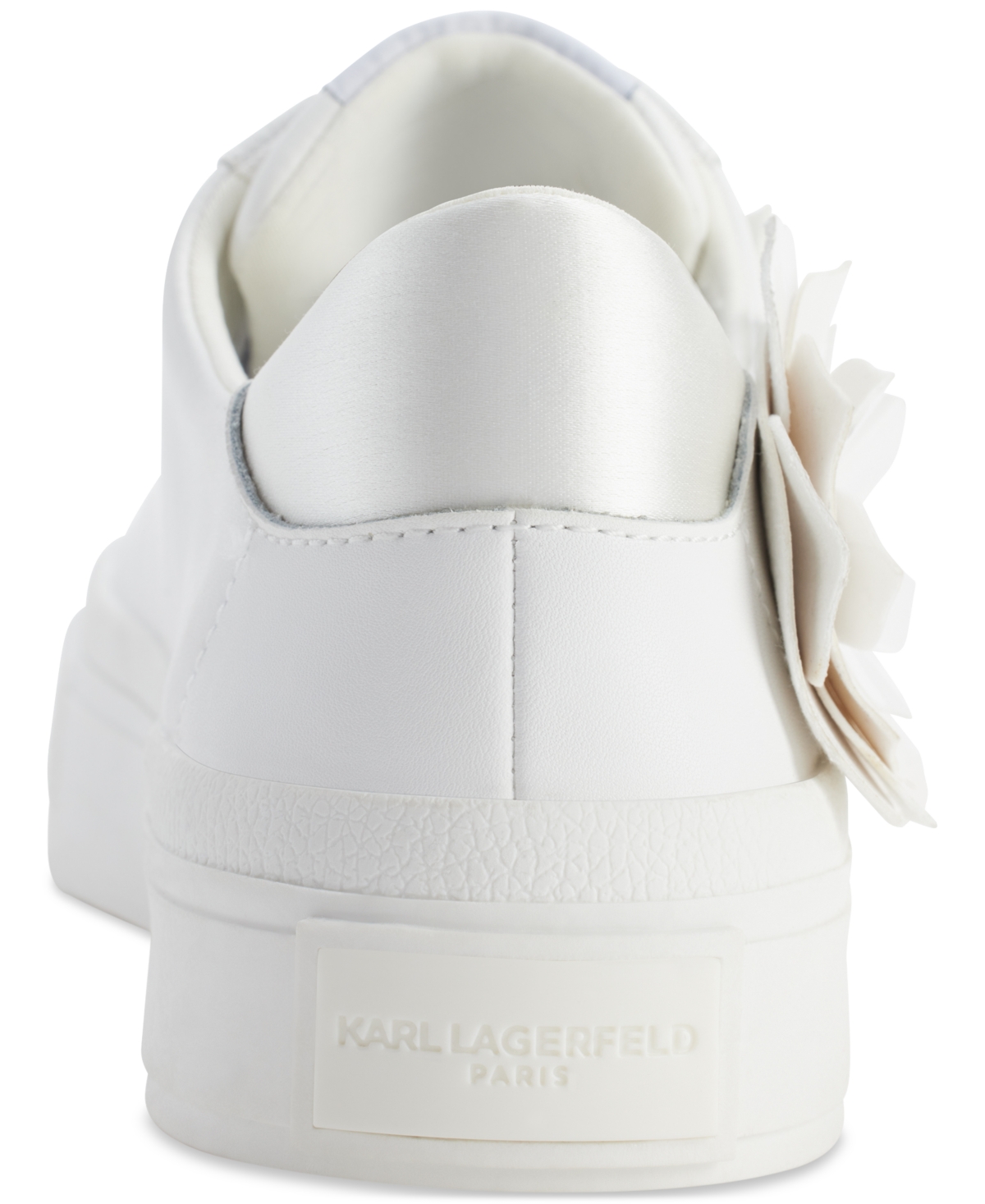 Karl Lagerfeld Georgia Womens Leather Lace-up Casual And Fashion Sneakers In Bright White