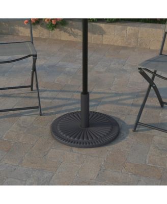 Keegan 19.25" Diameter Universal Sunburst Pattern Cement Patio Umbrella Base With Weatherproof Plastic Polymer Coating