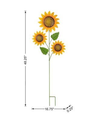 48.25"H Fall Metal Sunflowers Yard Stake