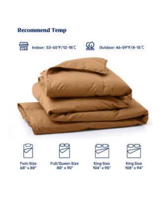 Cotton Goose Down Feather Fiber Comforter, Full/Queen