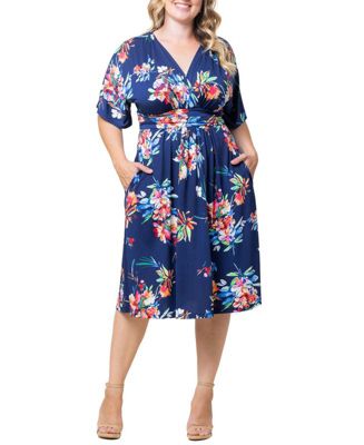 Plus Size Gia A-Line Midi Dress with Pockets